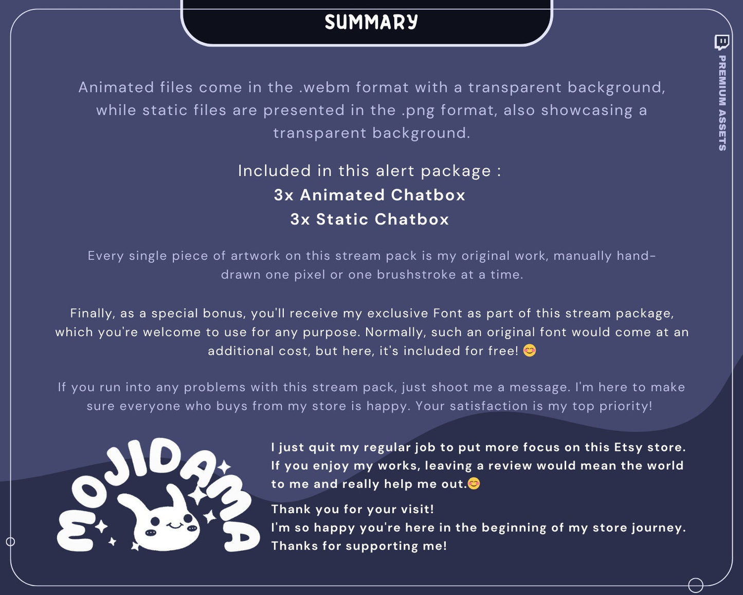 Spooky Cat Animated Chatbox Overlay: Twitch Stream (Digital Download)
