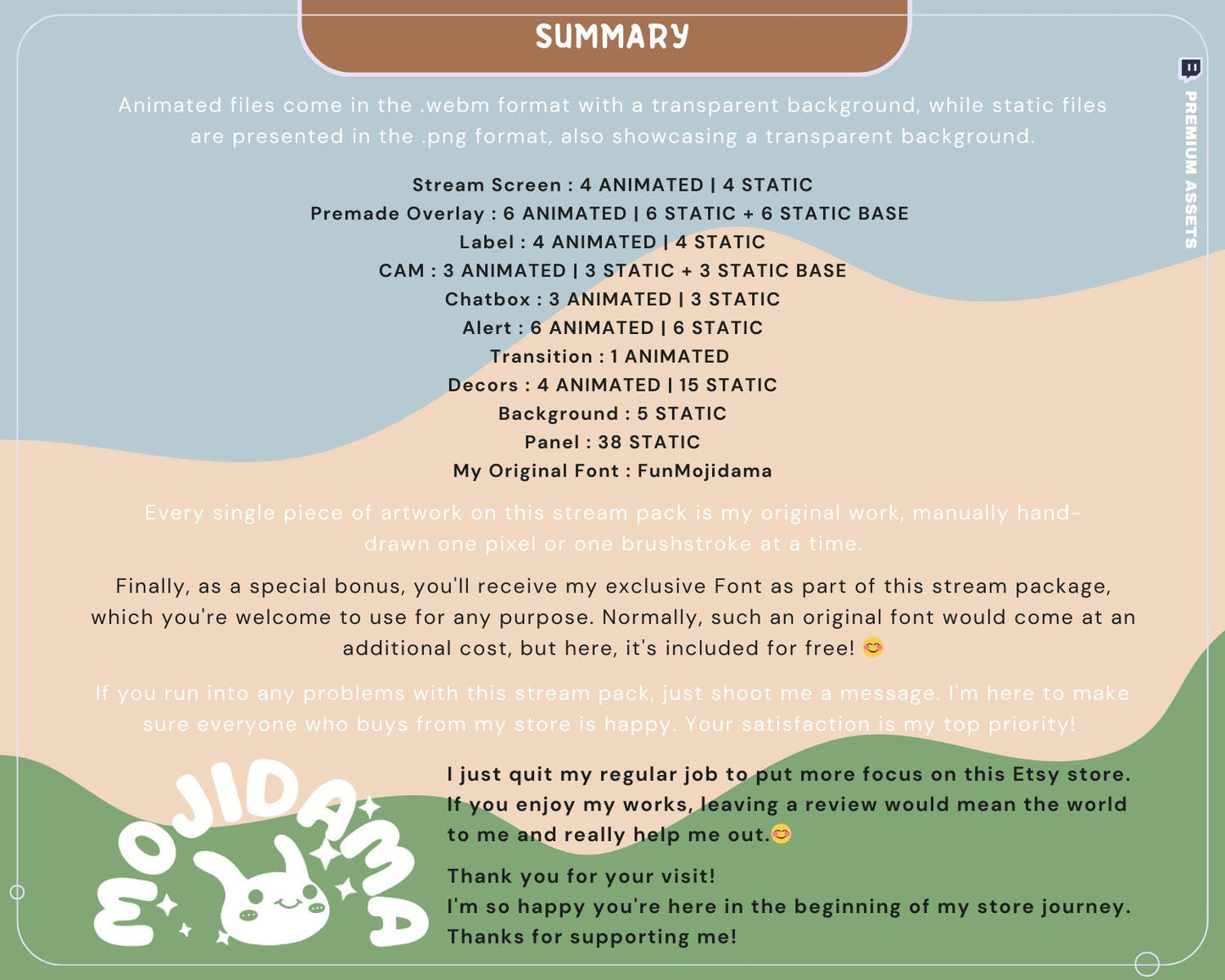 Cat Twitch Stream Animation Overlay Green Kitty Cute Animated Full Streaming Vtuber Package Obs Streamlabs Screen Cozy Aesthetic Lofi Bundle
