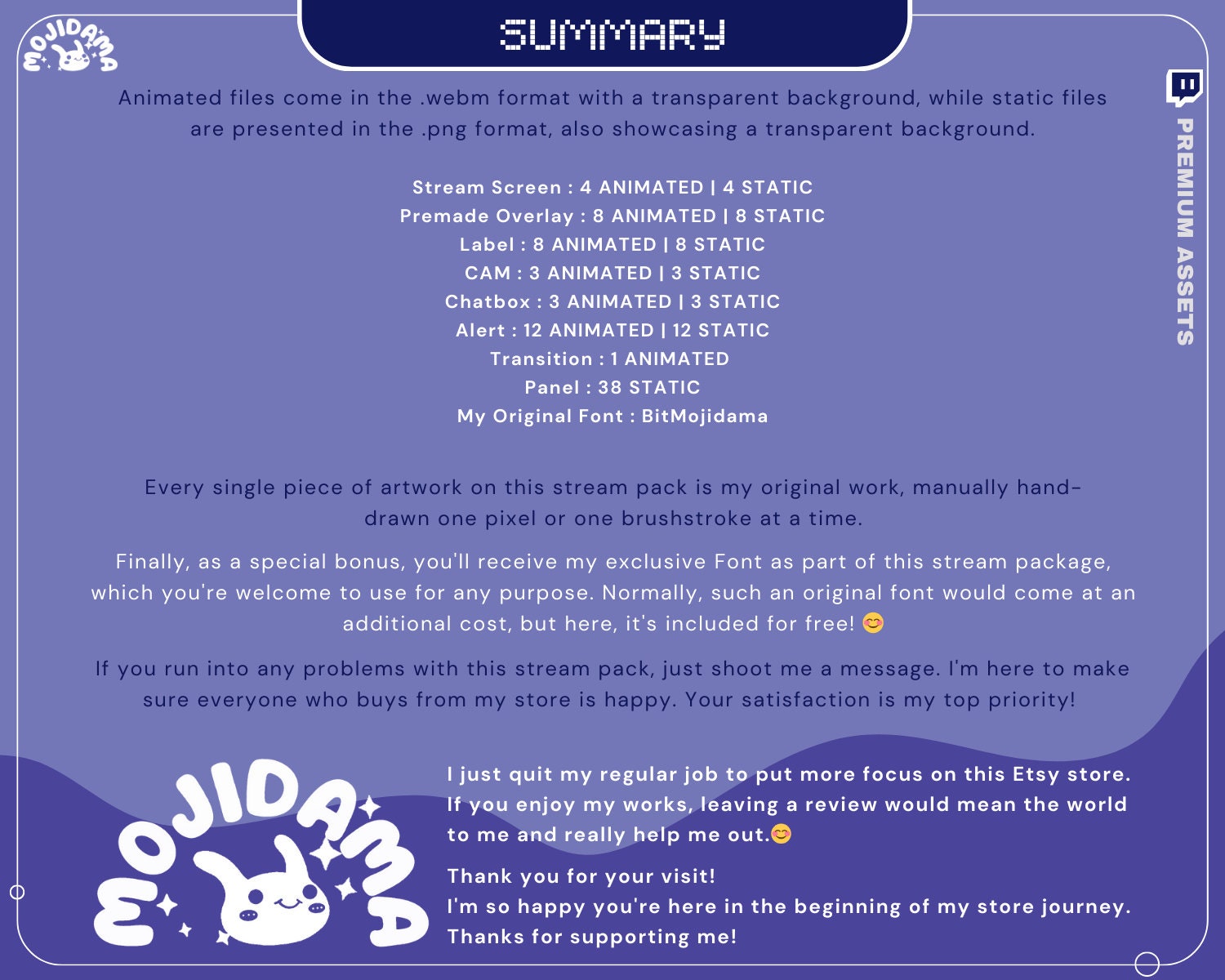 Bunny Twitch Overlay Animation Stream Pack Cute Y2K Full Package Aesthetic Blue Lofi Cat Cozy Animated Live Streaming Rabbit Vtuber Chatting