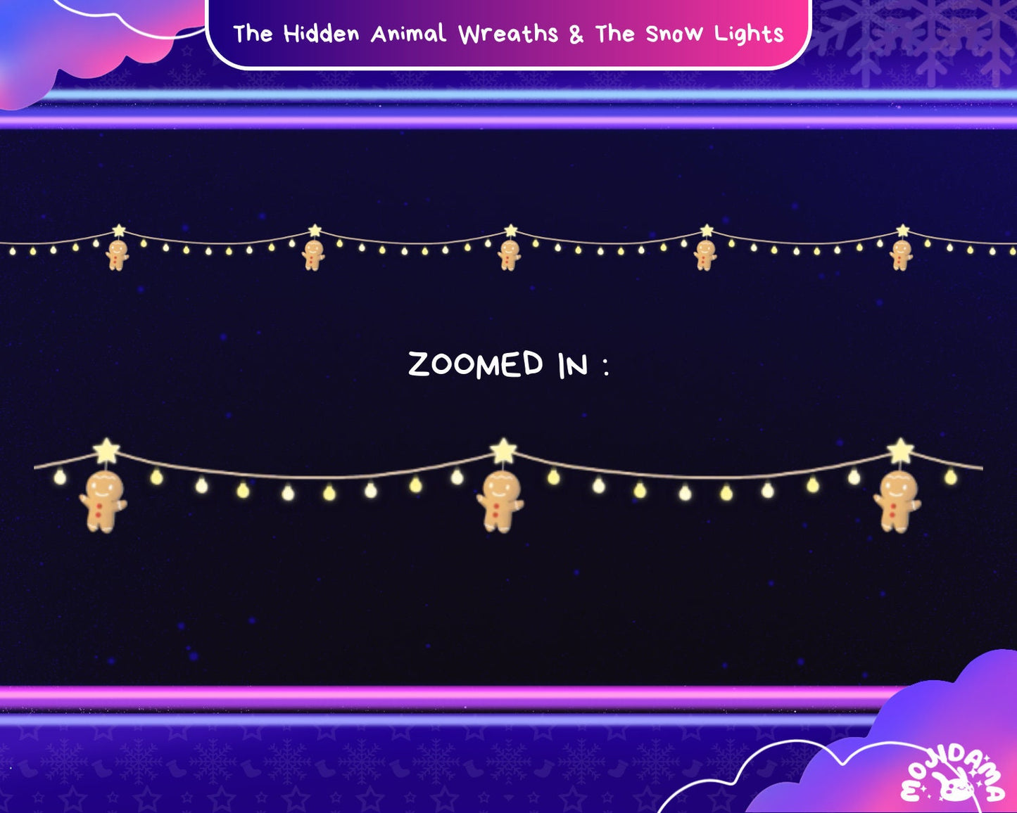 Animated Christmas Stream Overlay: Neon Lights, Xmas Decor (Digital Download)