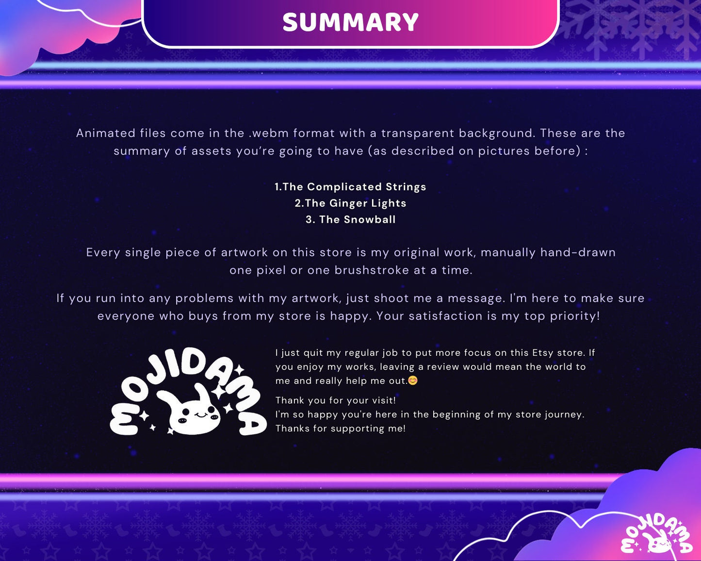 Animated Christmas Stream Overlay: Neon Lights, Xmas Decor (Digital Download)