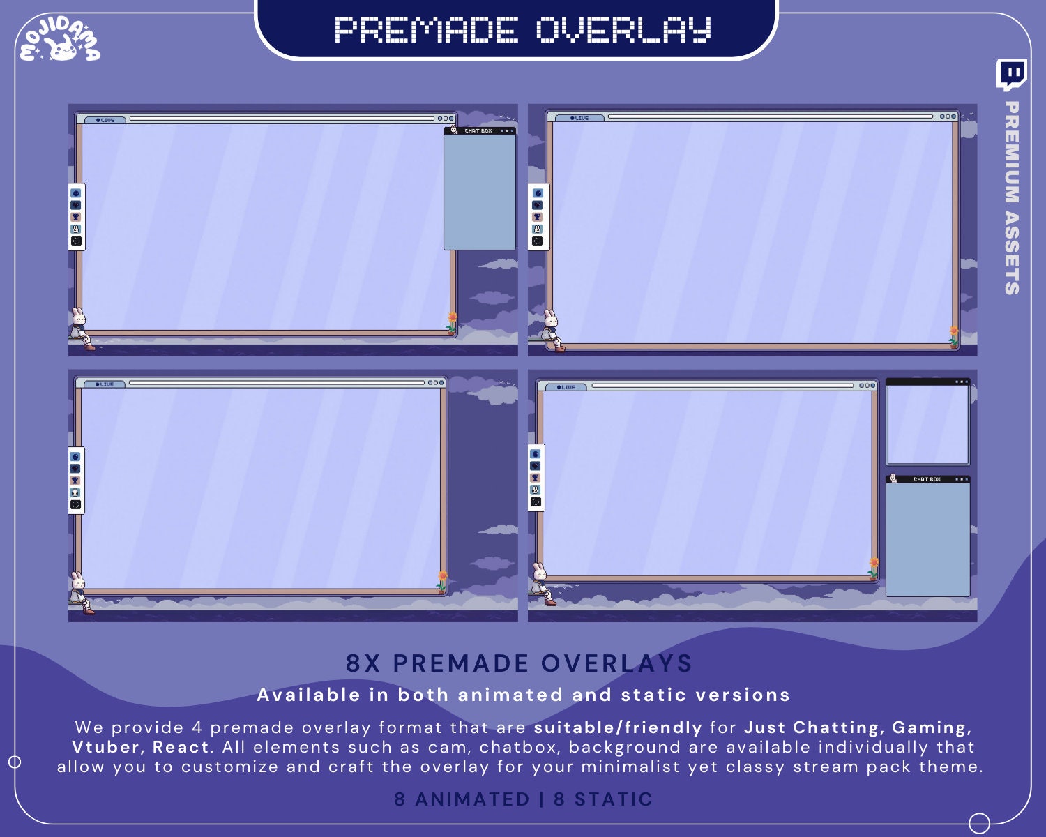 Transform your stream with an enchanting animation overlay to captivate your audience.Dive into the ultimate streaming experience with our full stream package.