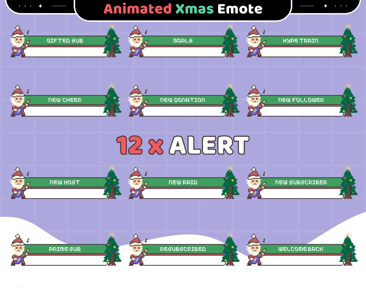 Animated Santa Twitch Alerts: Christmas Stream Overlay (Digital Download)