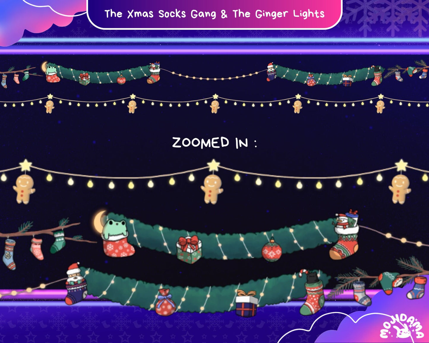 Illuminate your Twitch stream with the captivating glow of Twitch Christmas Light Overlay, setting the perfect holiday mood.