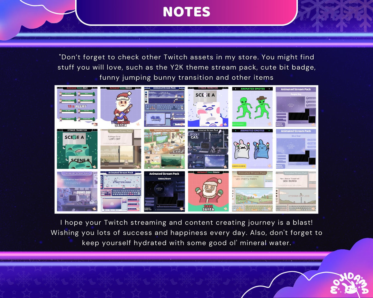 Enhance your stream's visual appeal with a charming Christmas Overlay, setting the perfect backdrop for festive content.
