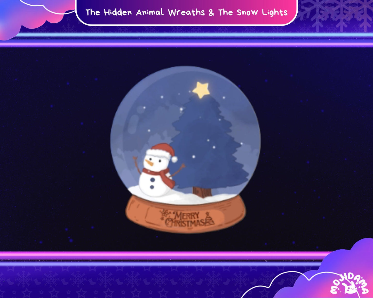 Animated Christmas Stream Overlay: Neon Lights, Xmas Decor (Digital Download)