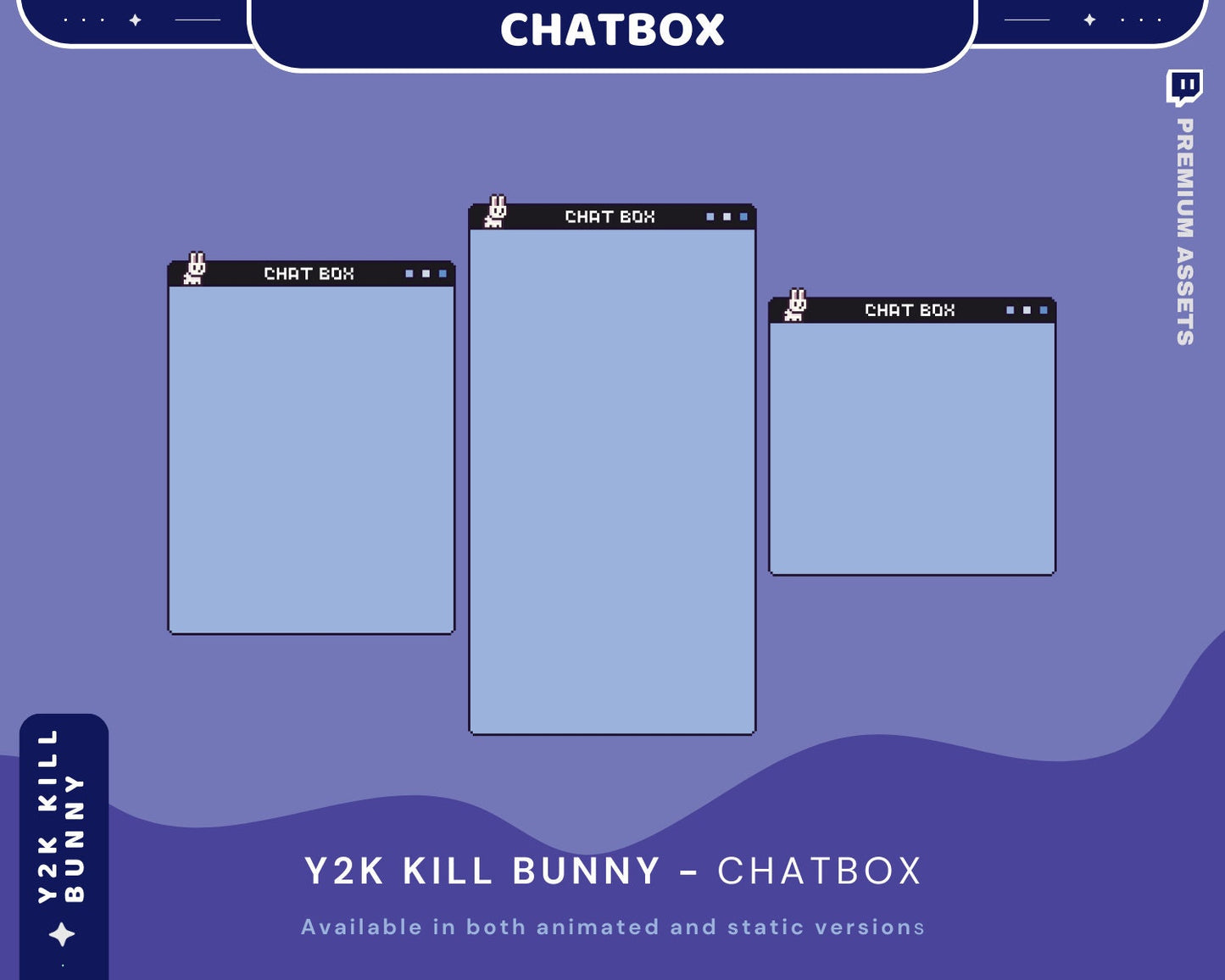 Bunny Blue Twitch Chatbox Animation Overlays Animated Chat Obs Streamlabs Stream Cute Cozy Aesthetic Vtuber Kick Youtube Streaming