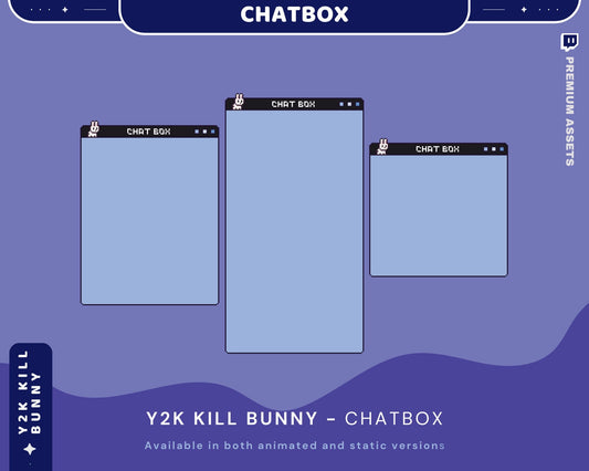 Bunny Blue Twitch Chatbox Animation Overlays Animated Chat Obs Streamlabs Stream Cute Cozy Aesthetic Vtuber Kick Youtube Streaming