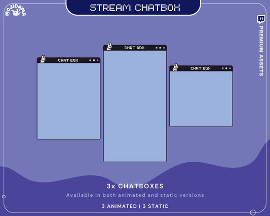 Bunny Blue Twitch Chatbox Animation Overlays Animated Chat Obs Streamlabs Stream Cute Cozy Aesthetic Vtuber Kick Youtube Streaming