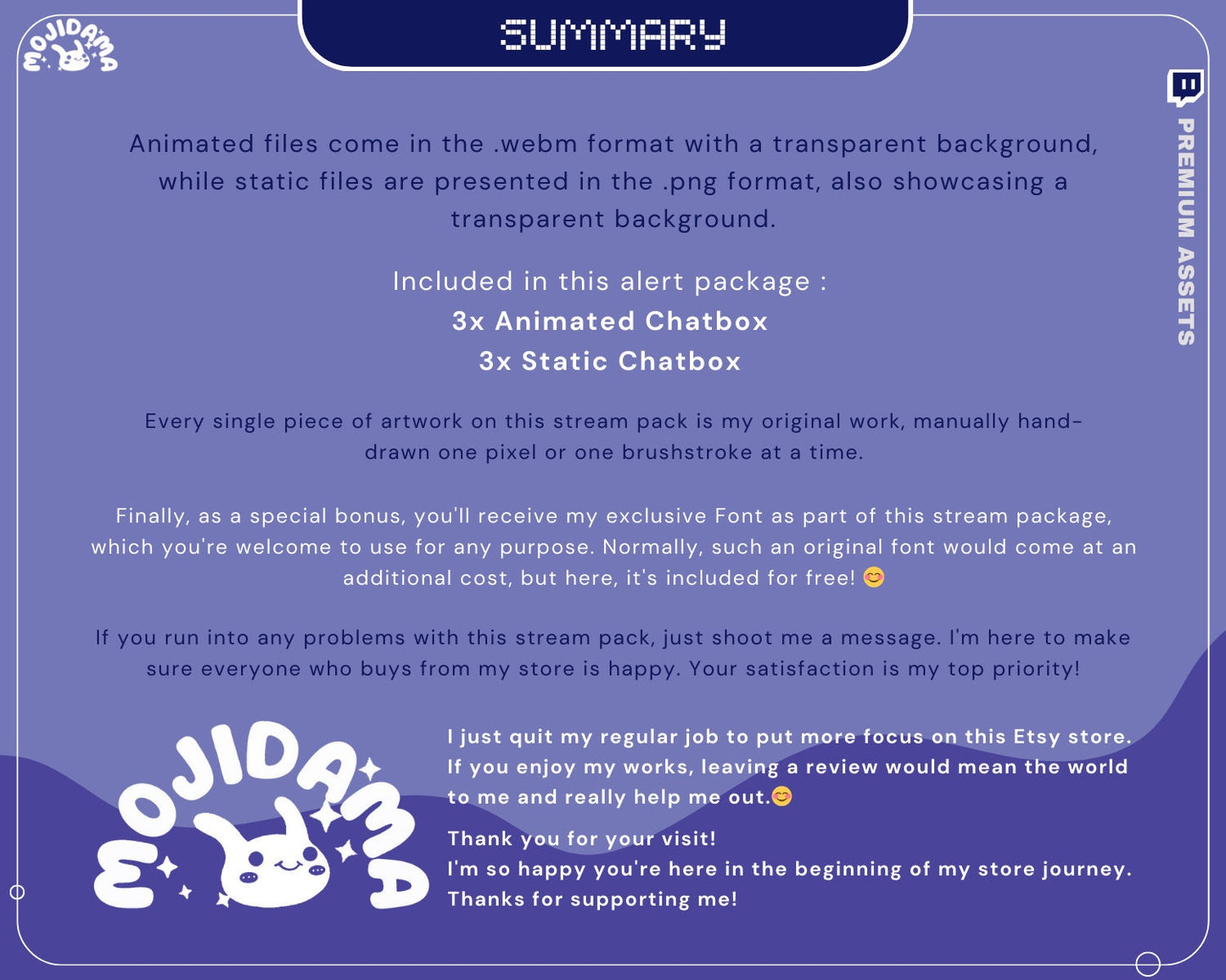 Bunny Blue Twitch Chatbox Animation Overlays Animated Chat Obs Streamlabs Stream Cute Cozy Aesthetic Vtuber Kick Youtube Streaming