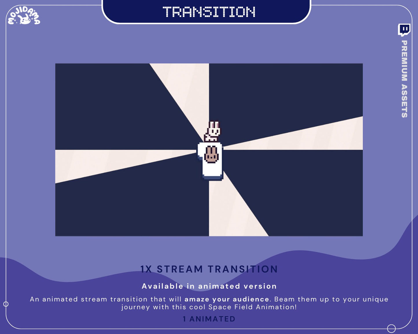 Blue Twitch Stinger Transition Animation Cat Overlay OBS Studio Streamlabs Animated Change Switch Screens Green Scenes Glitch Kick Youtube