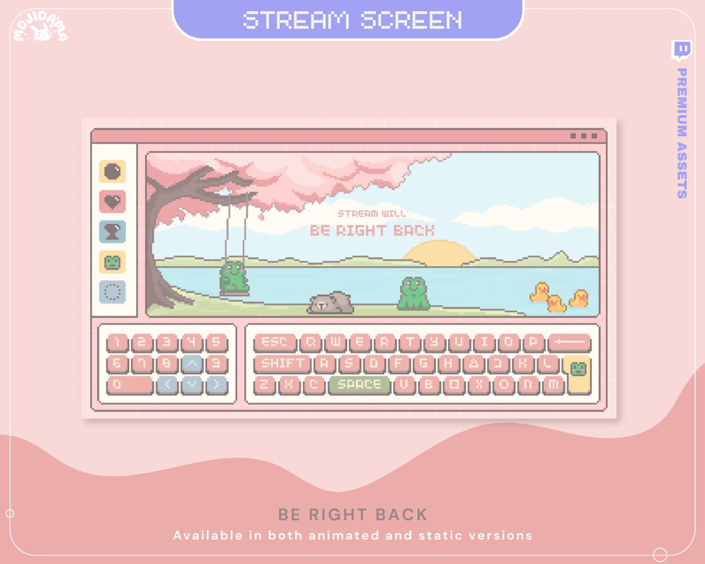 Pink Sakura Y2K Lofi Animated Stream Screens (4x .WEBM)