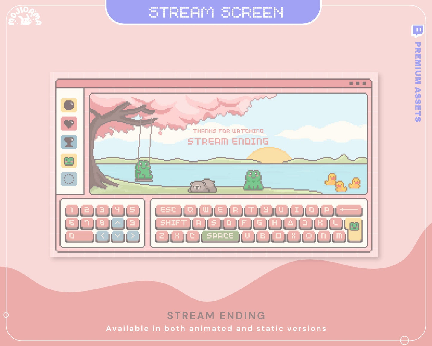 Pink Sakura Y2K Lofi Animated Stream Screens (4x .WEBM)