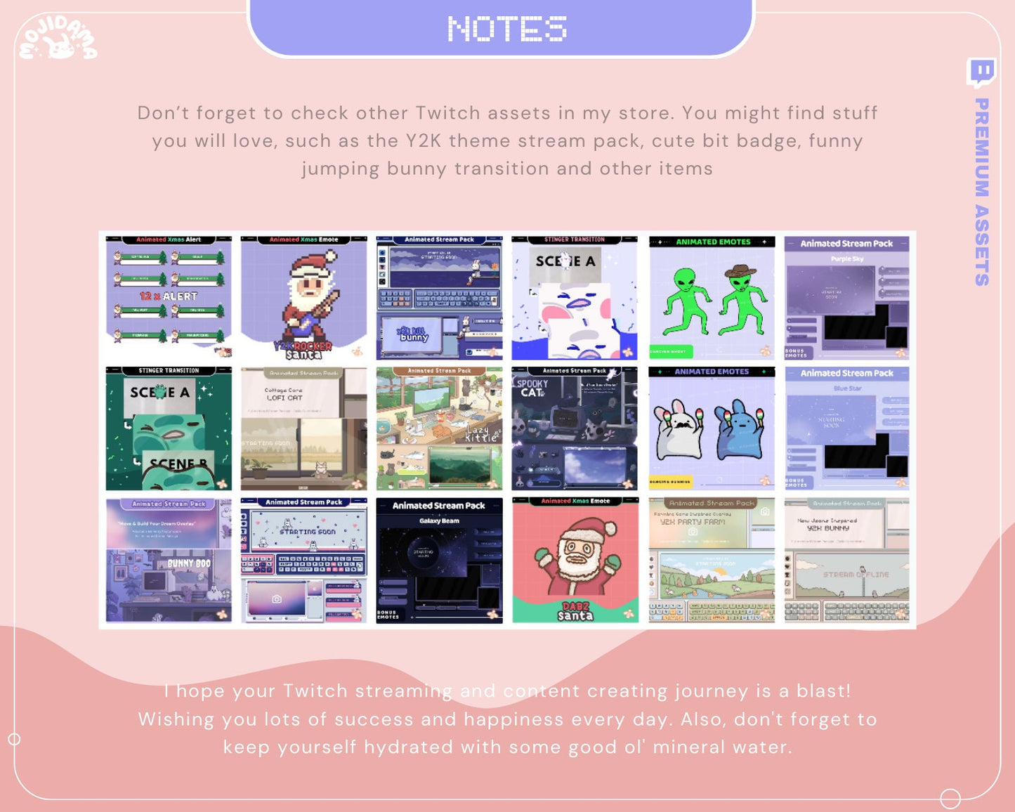Pink Sakura Y2K Lofi Animated Stream Screens (4x .WEBM)