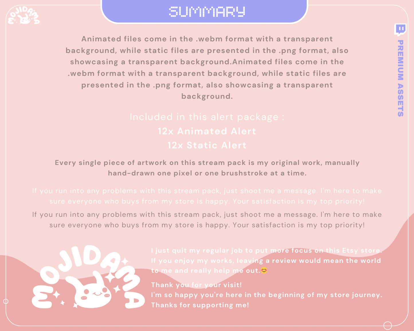 Frog Twitch Stream Alert Overlay: Y2K Pink Animated Kawaii (Digital Download)