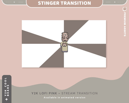 Bear Twitch Stinger Transition Animation: Cute Stream Overlay for OBS & Streamlabs