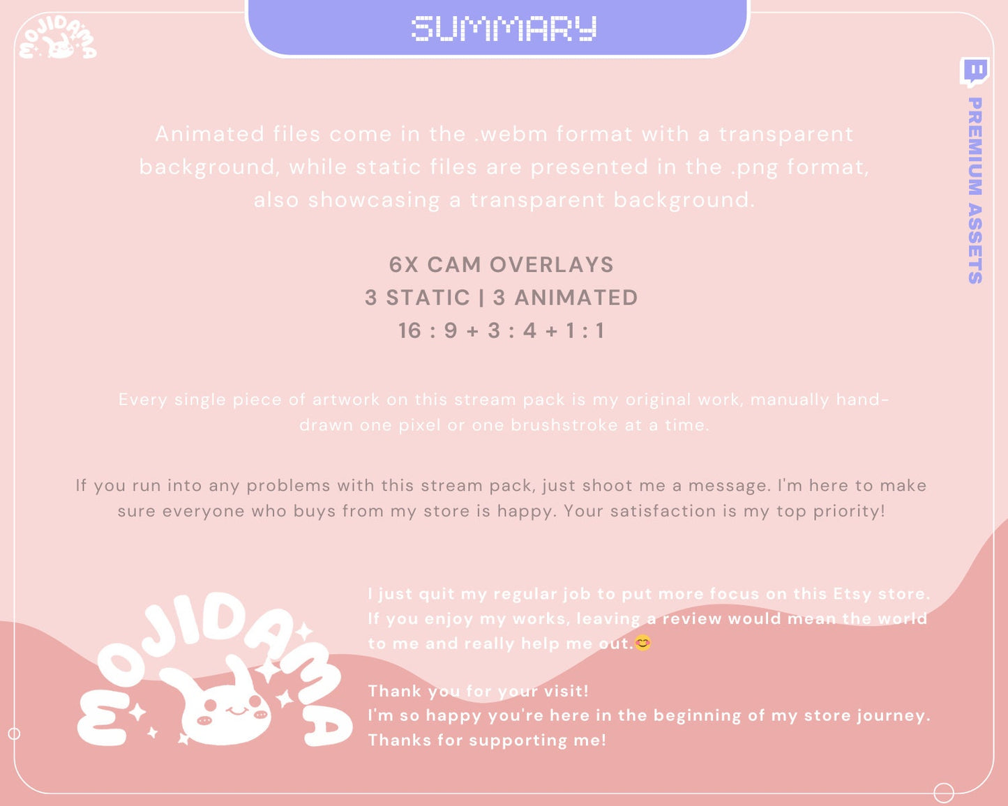 Frog Cam Stream Overlay: Animated Twitch Vtuber (Digital Download)