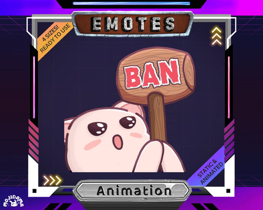 Cat Ban Emotes Animation Twitch Stream Emote Cute Kitty Funny Dancing Animal Animated Funny Streaming Youtube Kick Discord Emoji Meme Vtuber