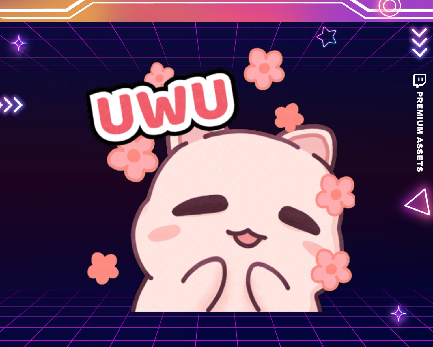Cat Uwu Emotes Stream Animation Twitch Cute Kitty Funny Dancing Animal Animated Emote Funny Streaming Youtube Kick Discord Meme Vtuber