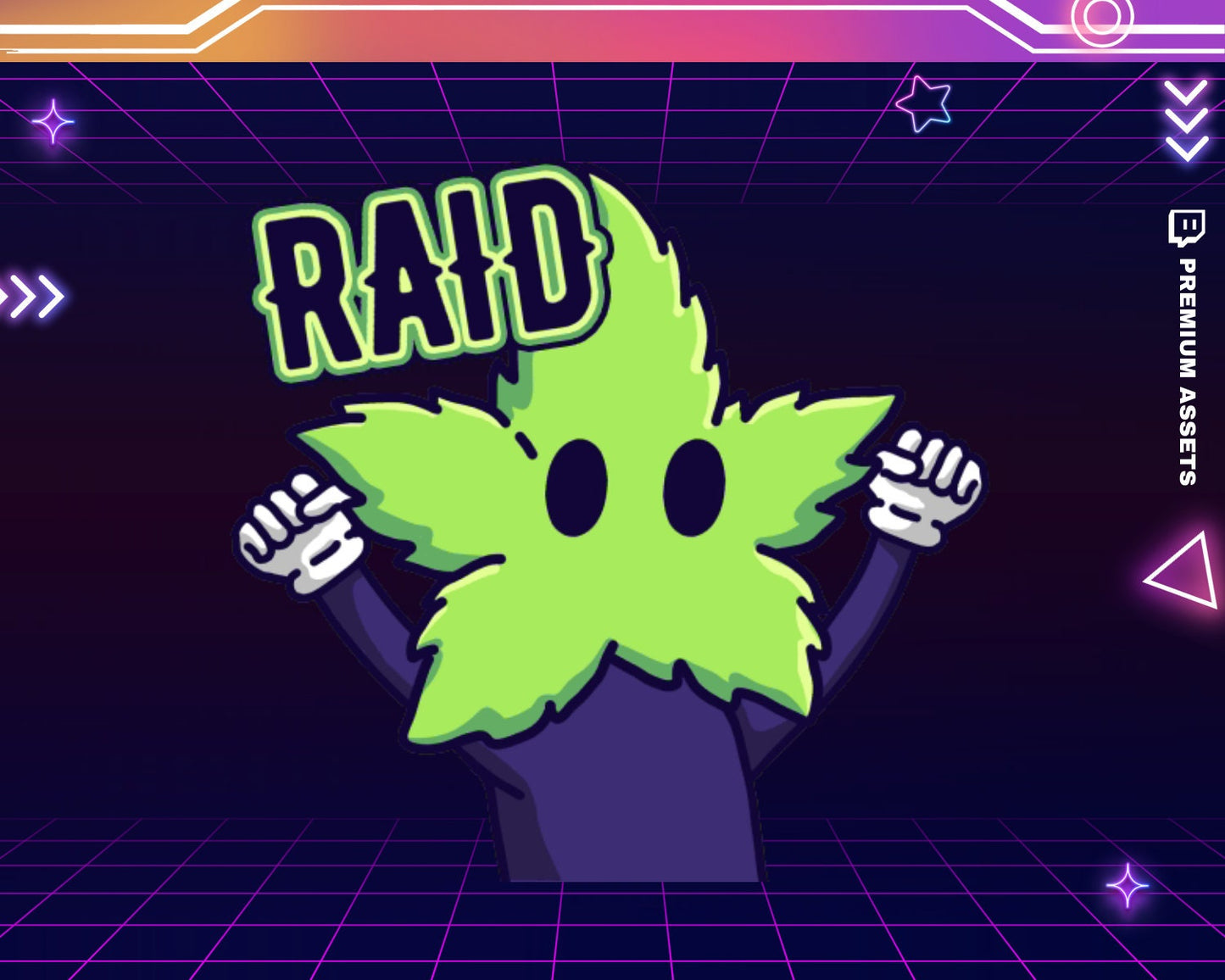 Raid Emote: Funny Animated Leaf Character for Twitch, YouTube, Discord