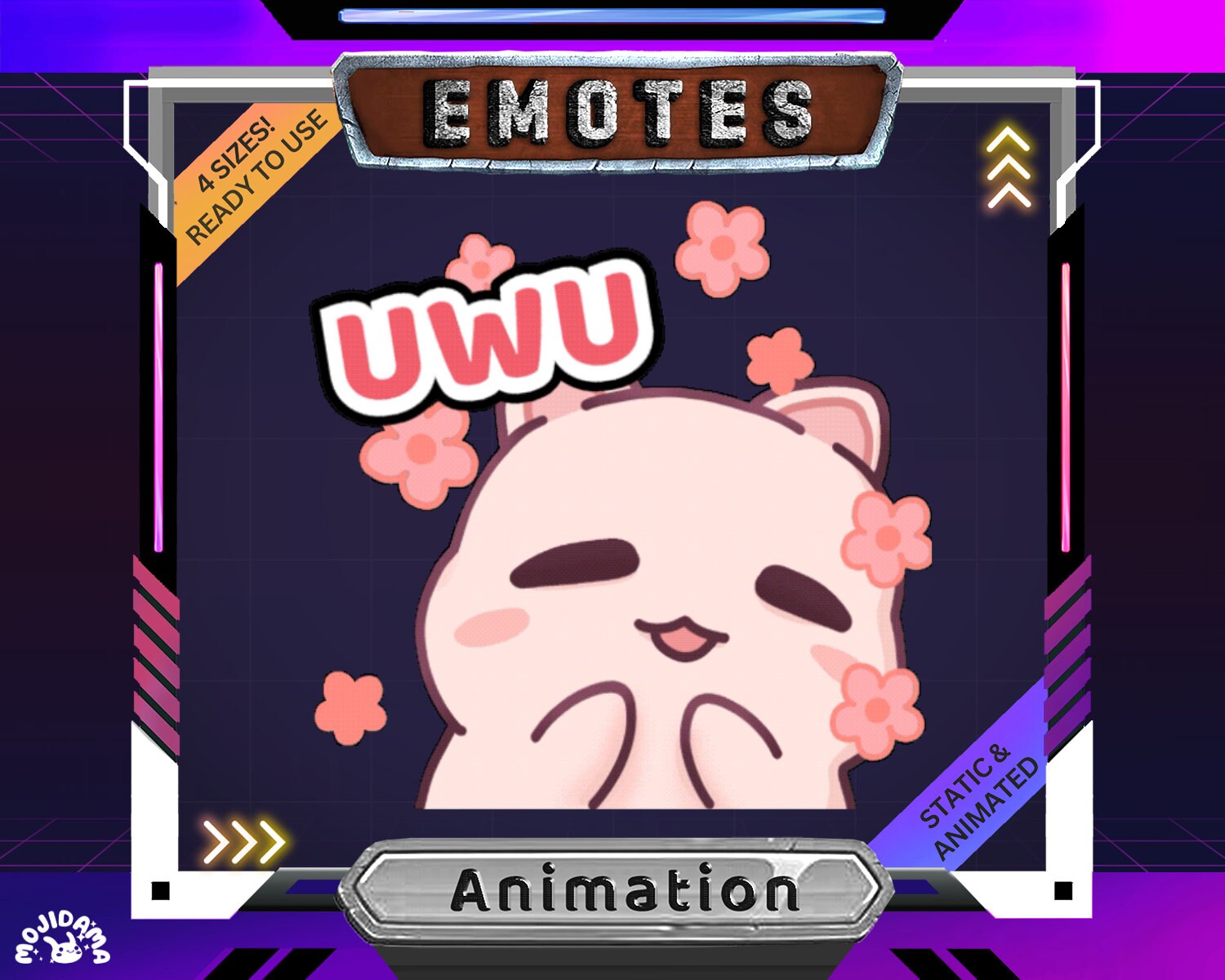 Cat Uwu Emotes Stream Animation Twitch Cute Kitty Funny Dancing Animal Animated Emote Funny Streaming Youtube Kick Discord Meme Vtuber