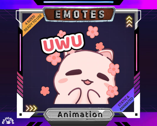 Cat Uwu Emotes Stream Animation Twitch Cute Kitty Funny Dancing Animal Animated Emote Funny Streaming Youtube Kick Discord Meme Vtuber