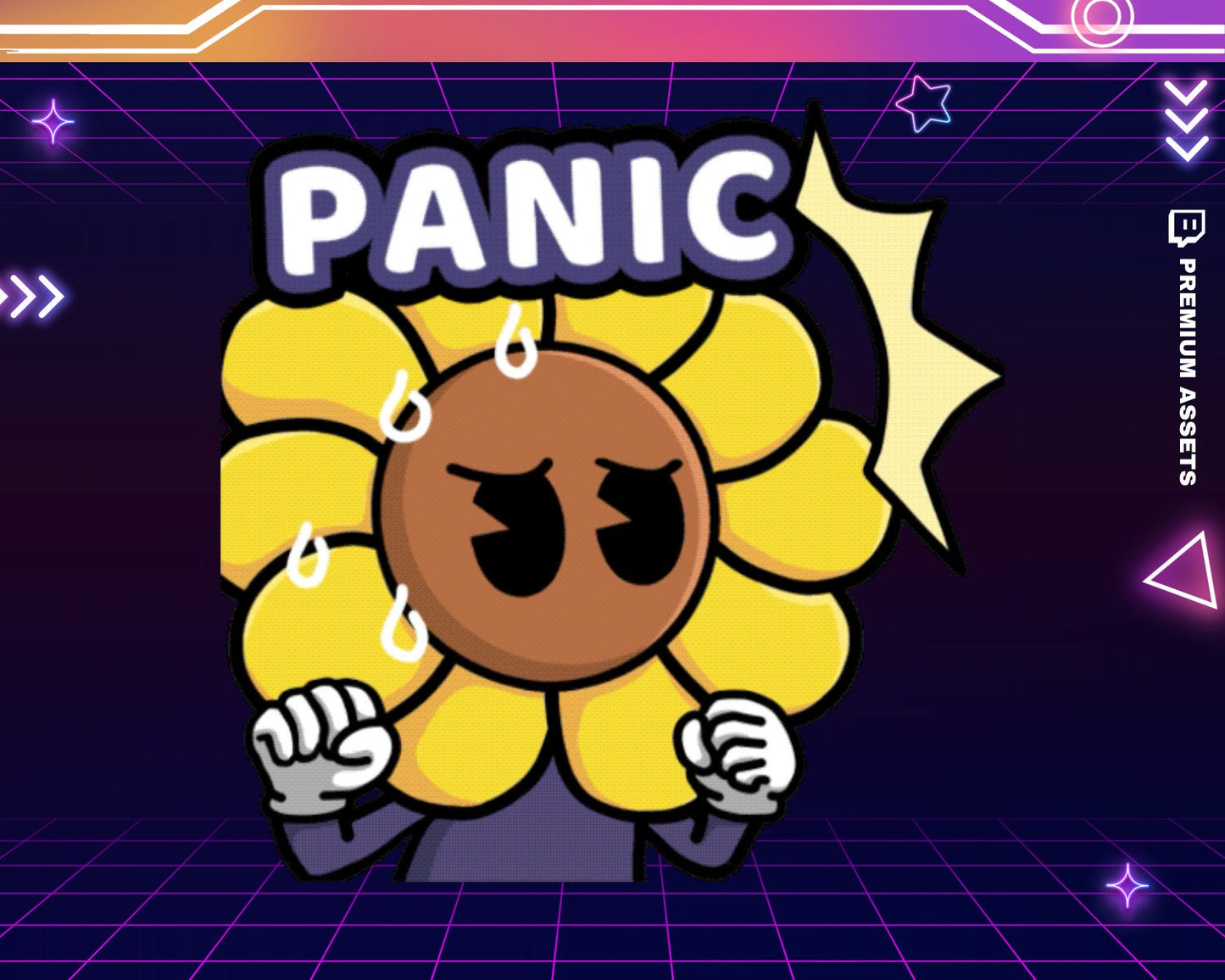Panic Flower Emotes Stream Animation: Cute Rose Lily Cat Animated Emotes for Twitch, YouTube, Kick & Discord