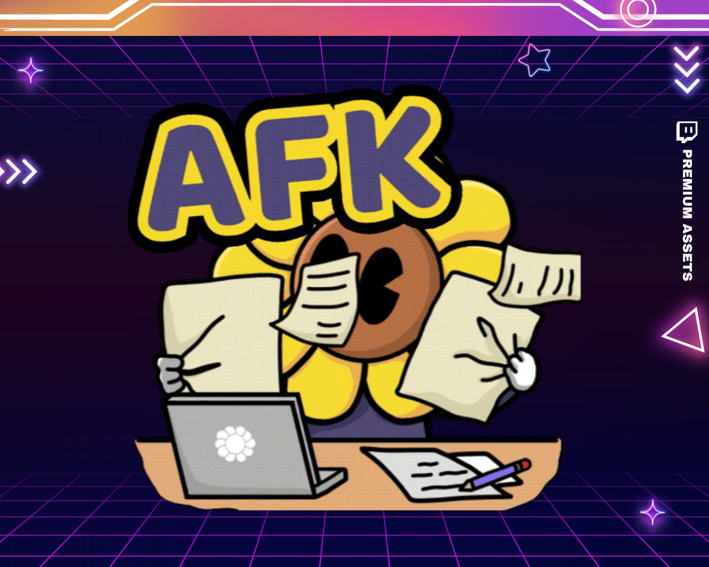 AFK Emotes Stream Animation: Cute Rose Lily Cat Animated Emotes for Twitch, YouTube, Kick & Discord