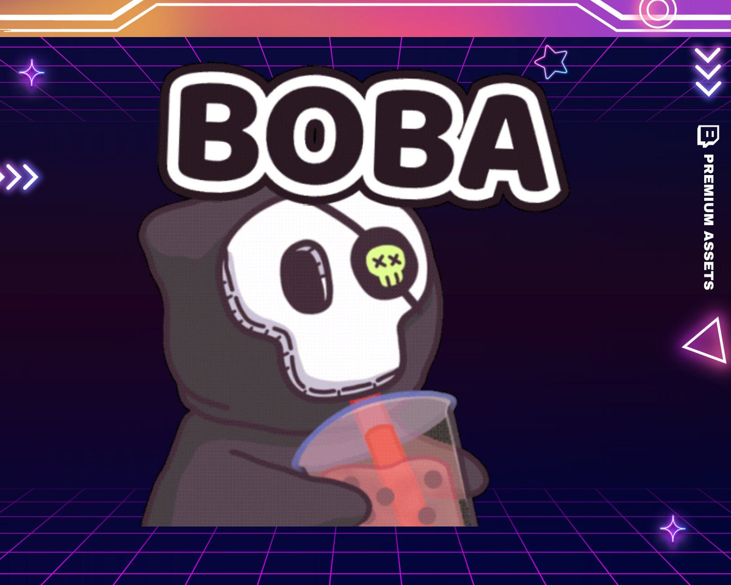 Animated Boba Ghost Emote: Halloween Spooky For Livestream Twitch Kick Youtube Discord
