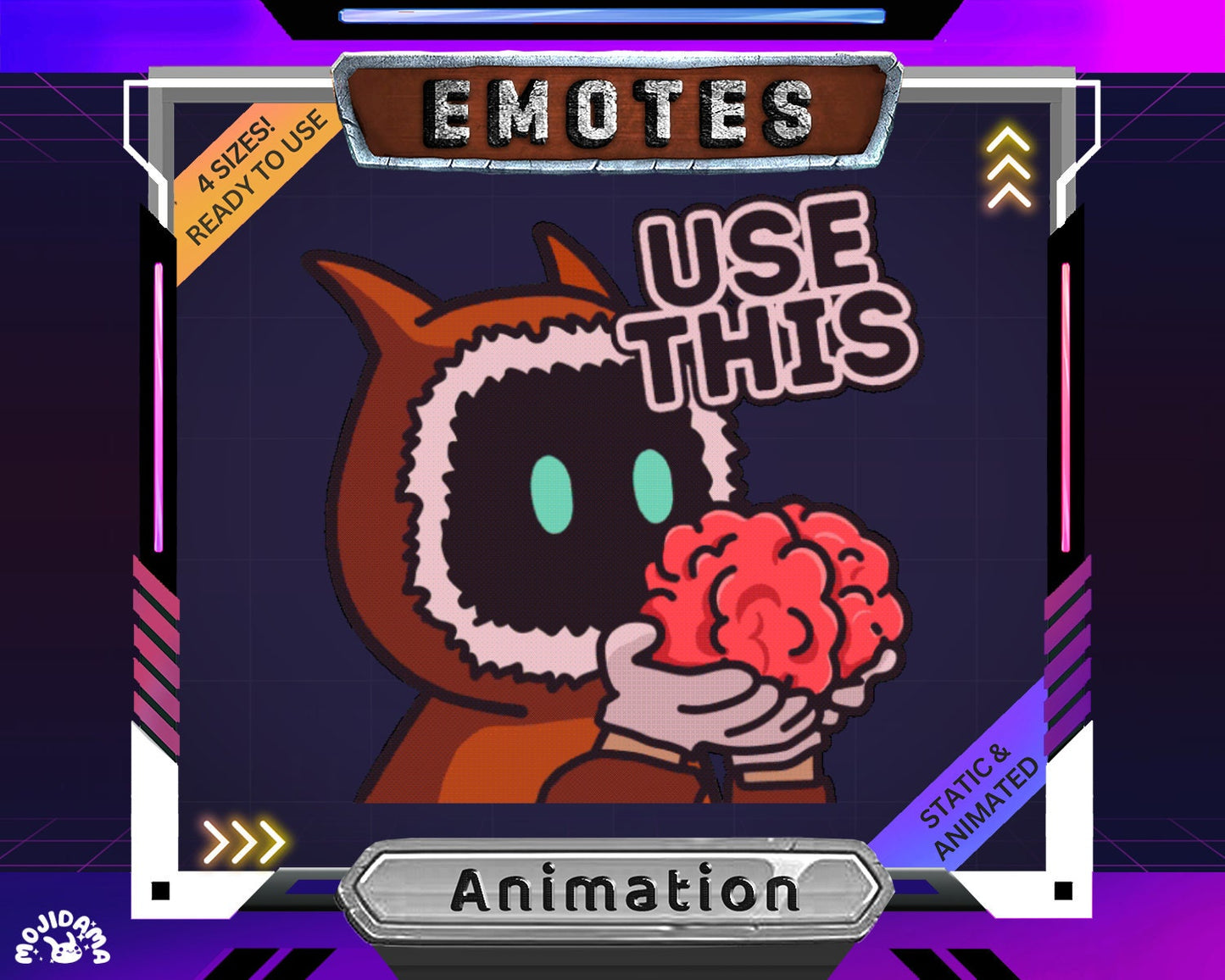 Brain Twitch Emotes Animation Cute Ghost Skull Stream Cat Halloween Funny Dancing Animated Streaming Youtube Kick Discord Vtuber Streamlabs