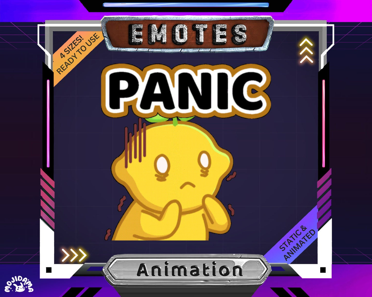 Panic Lemon - Animated Twitch Emote for Streamers (Digital Download)