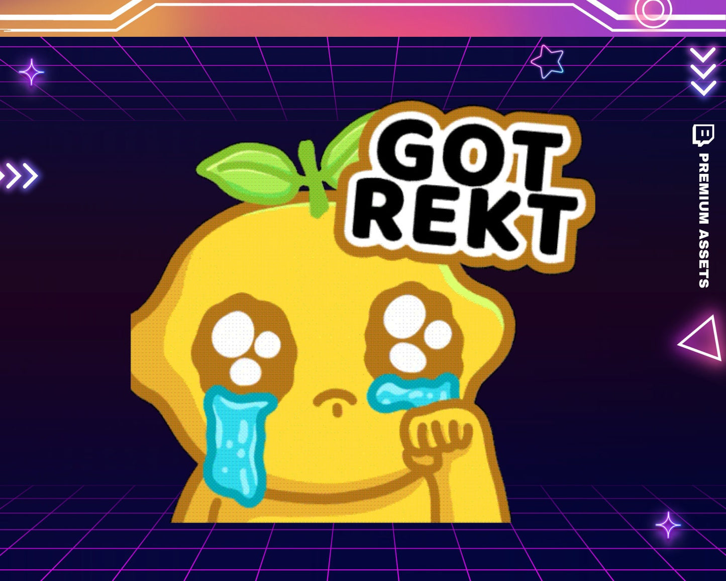 Rekt Lemon Cat Animated Emote: Funny Twitch Stream Asset (Digital Download)