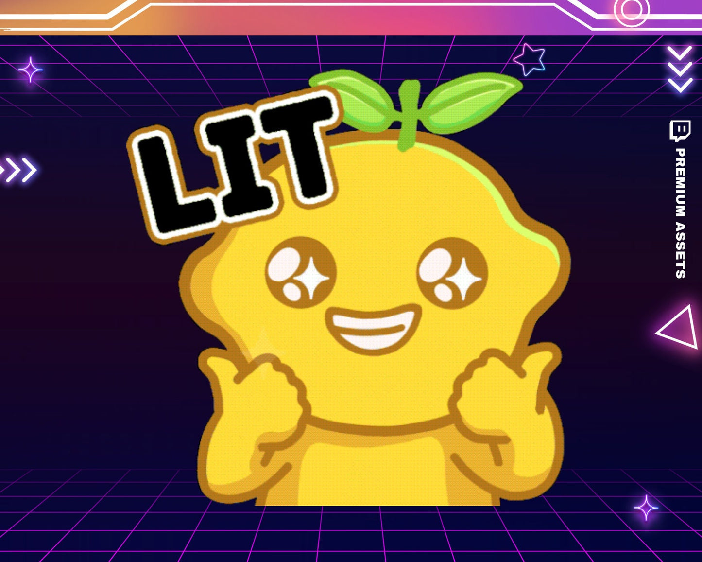 Animated Lemon Cat Emote: Lit Twitch Stream (Digital Download)