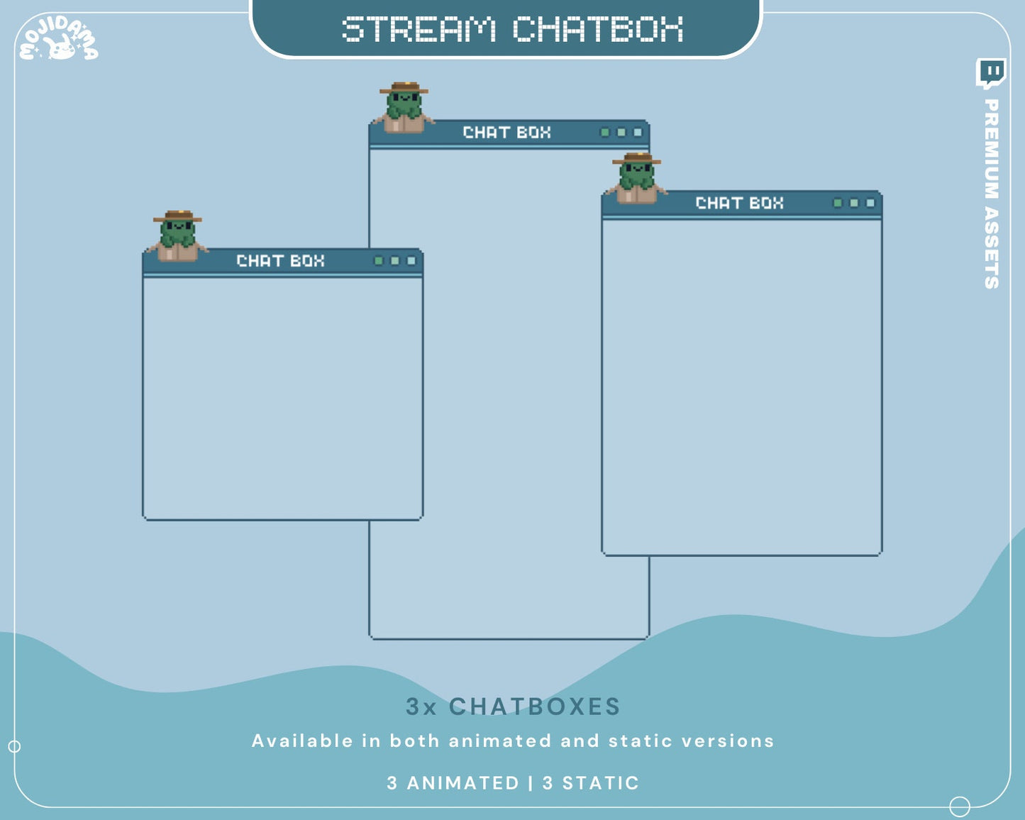 Create a warm and inviting stream setup with our cozy stream pack with this cute frog twitch chatbox