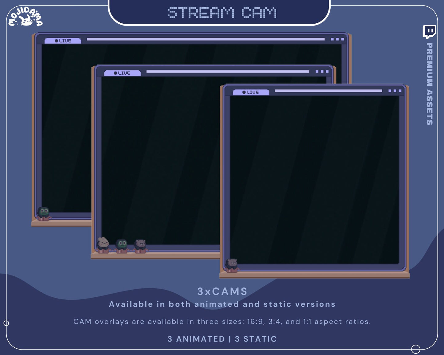 Halloween Ghost Twitch Overlay Stream Pack: Animated Bunny Bear Frog Vtuber Kick Youtube