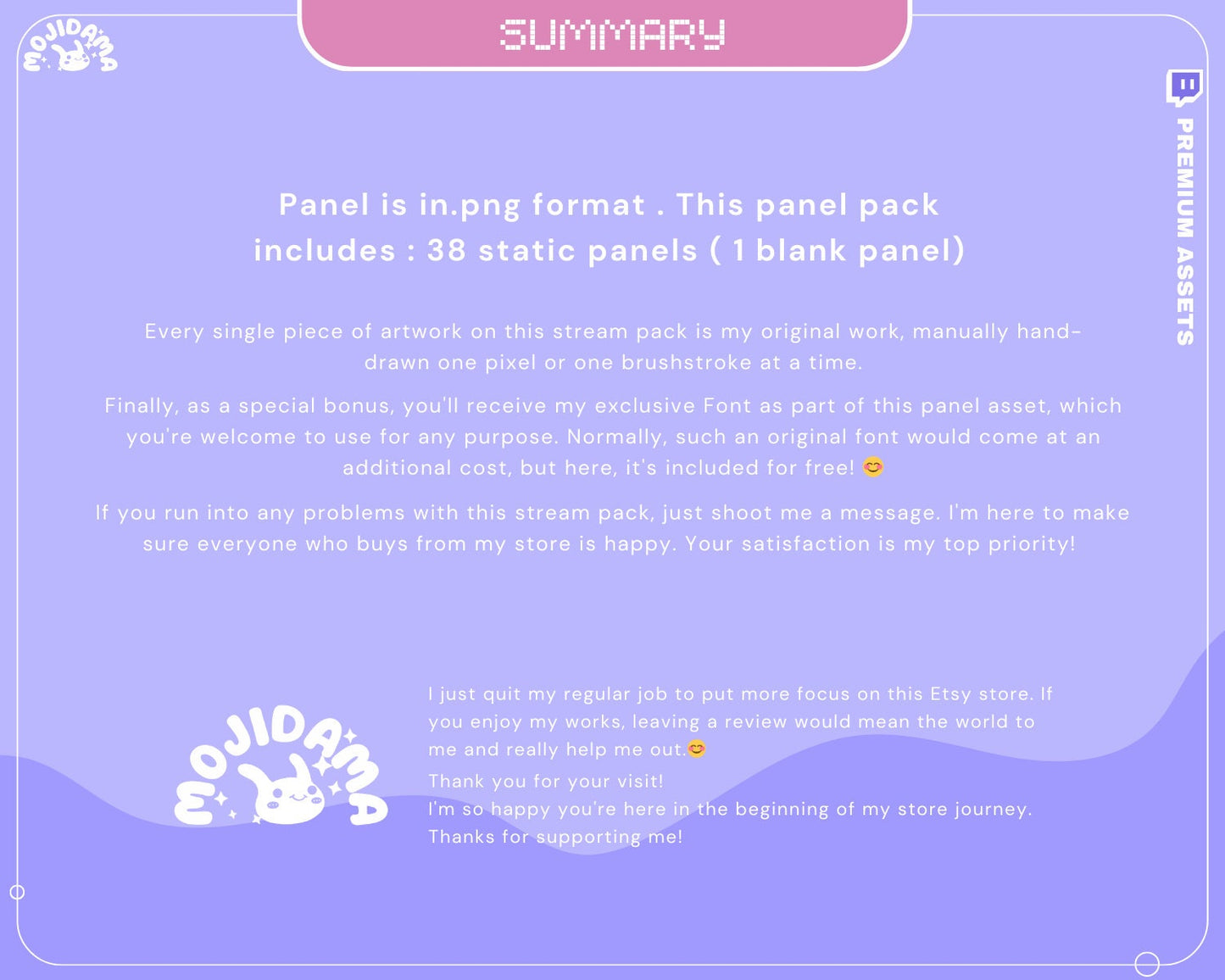 Purple Bunny Stream Panels: Cozy Twitch Overlay Theme (Digital Download)