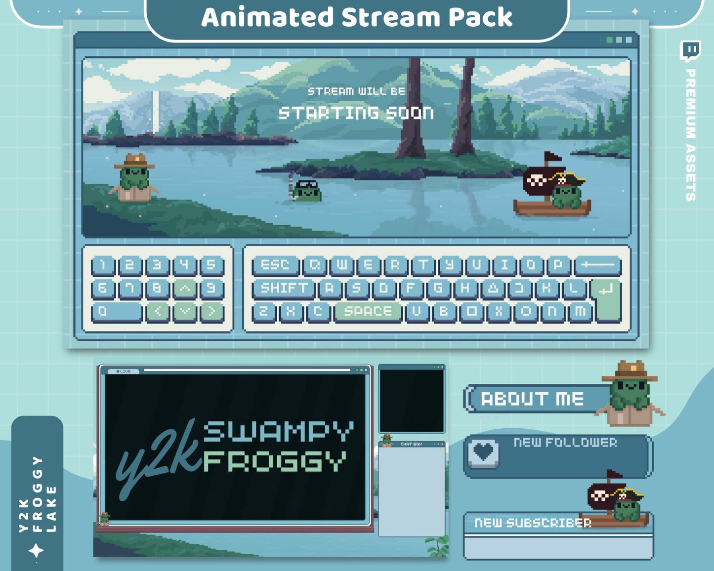 Enhance your Twitch streams with an animated green overlay for a vibrant, fresh look.
