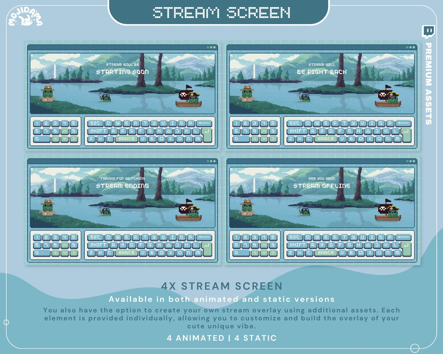 Delight your audience with a charming frog stream animation, adding fun and personality to your broadcasts.