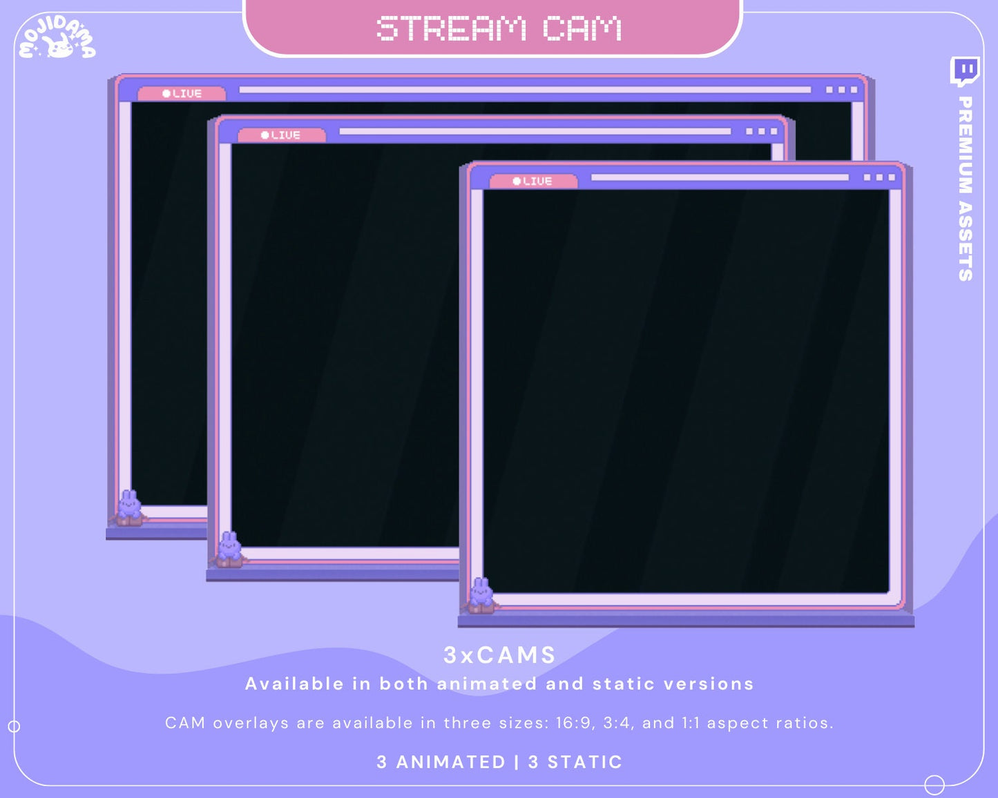 Dive into whimsy with our bunny full stream package, providing everything you need for a charming broadcast. Cam overlays are included in this stream bundle