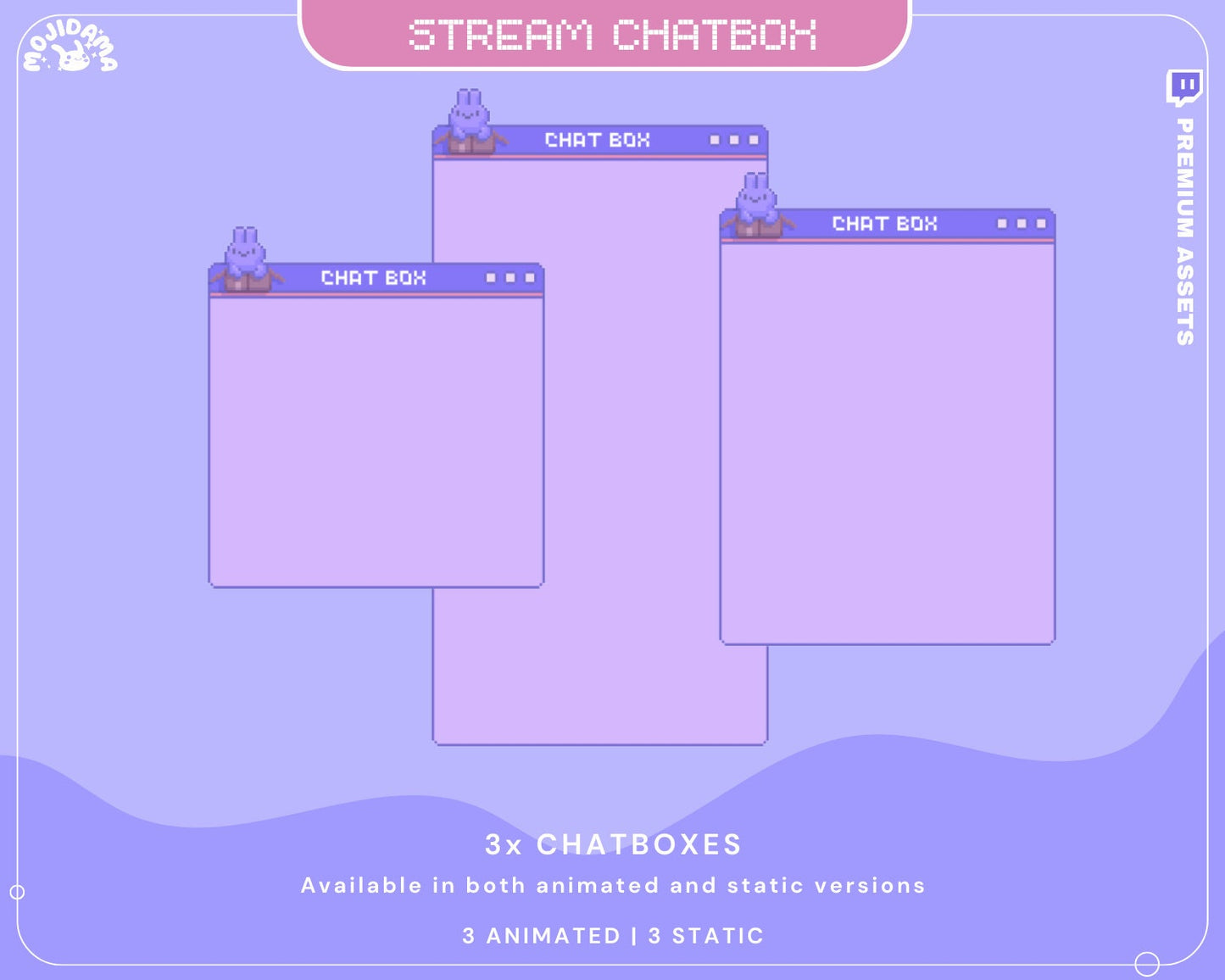 Explore the possibilities with our comprehensive full stream package, designed to enhance your streaming setup, including this twitch chat box overlay