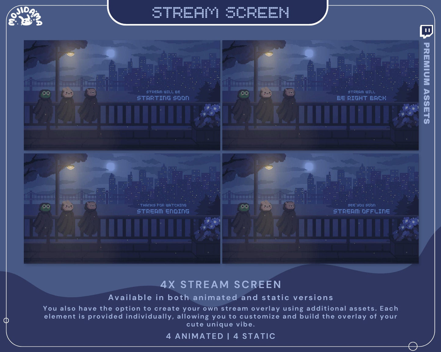 Halloween Ghost Twitch Overlay Stream Pack: Animated Bunny Bear Frog Vtuber Kick Youtube