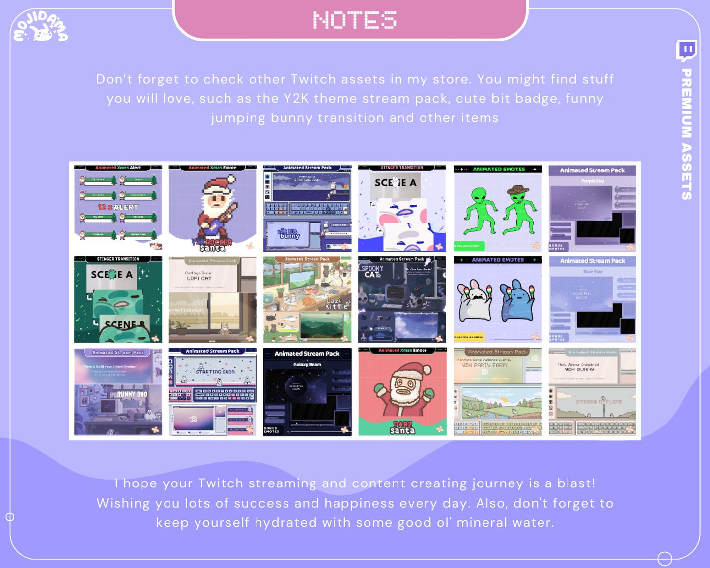 Purple Bunny Stream Panels: Cozy Twitch Overlay Theme (Digital Download)