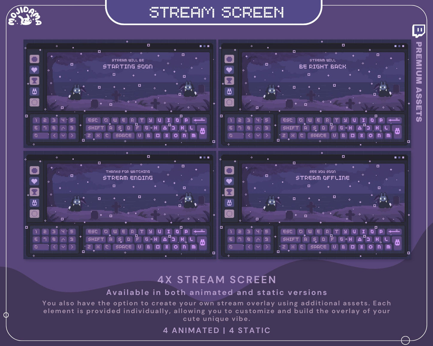Enhance your streaming setup with our Full Package of bunny and ghost animations for a unique and cozy vibe.