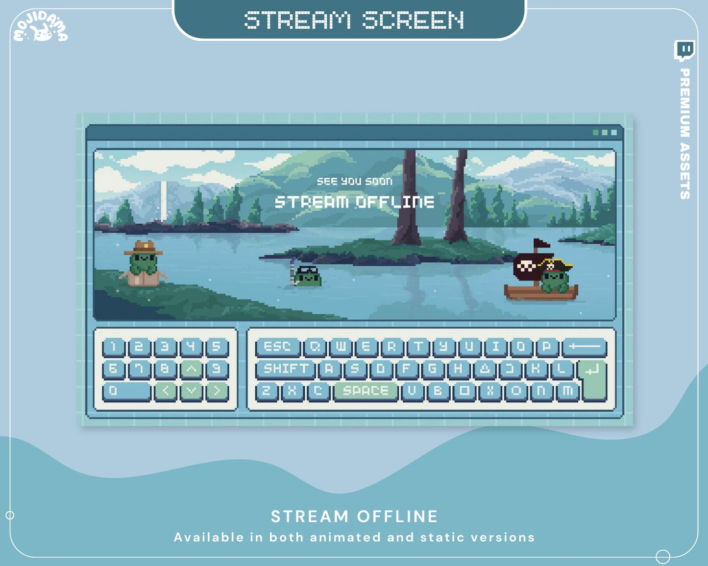 Frog Twitch Screen Animation Stream Lofi Animated Scene Bunny Cat Cute Overlay Aesthetic Obs Streamlabs Vtuber Starting Back Offline Ending