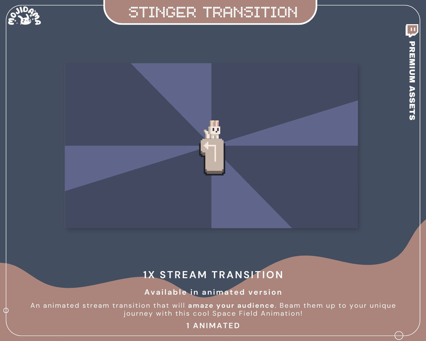 Bunny Rabbit Animated Stinger Transition: OBS Studio, Streamlabs (Digital Download)