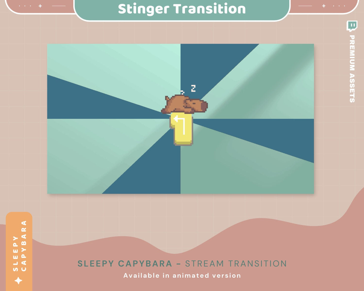 Capybara Twitch Stinger Transition: Animated Stream Overlay (Digital Download)
