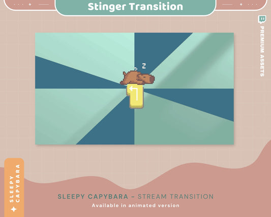 Capybara Twitch Stinger Transition: Animated Stream Overlay (Digital Download)