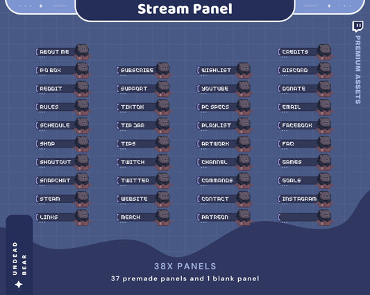 Bear Twitch Stream Panels: Cute Lofi Halloween Ghost Overlay for OBS, Streamlabs, YouTube, Kick & Vtuber
