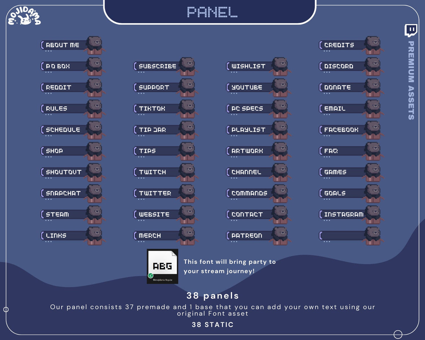 Bear Twitch Stream Panels: Cute Lofi Halloween Ghost Overlay for OBS, Streamlabs, YouTube, Kick & Vtuber