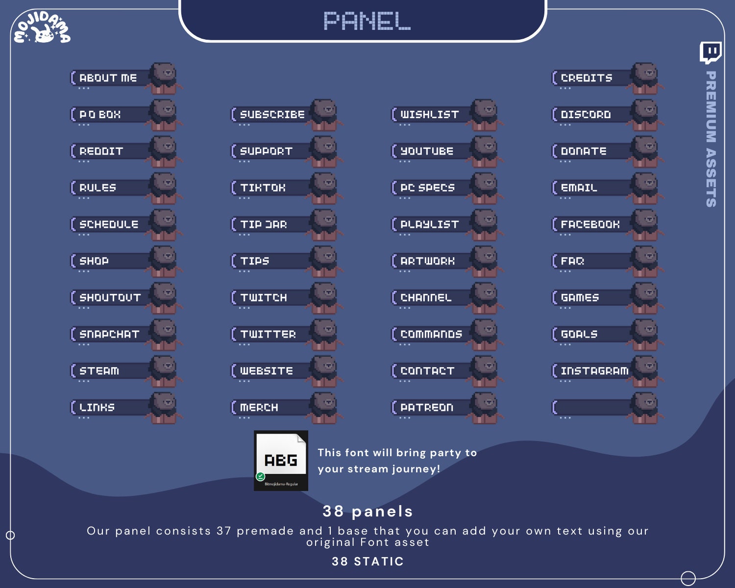 Bear Twitch Stream Panels: Cute Lofi Halloween Ghost Overlay for OBS, Streamlabs, YouTube, Kick & Vtuber